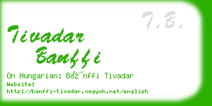 tivadar banffi business card